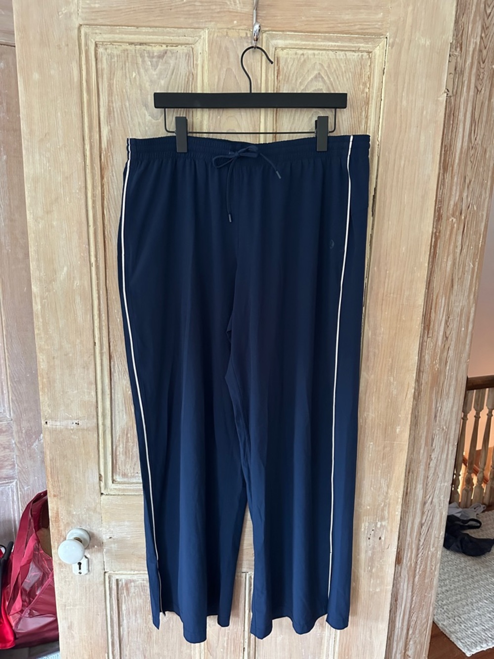lululemon athletica Navy Track Pants with White Piping